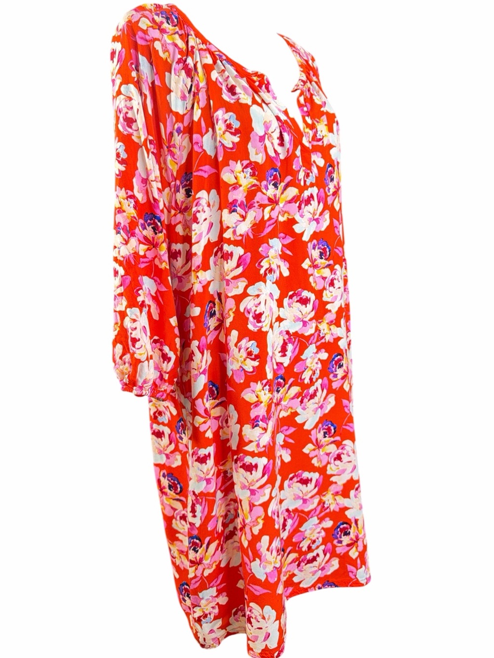The Pioneer Woman Red and Pink Floral Long sleeve Dress. EC. Size XXXL - Picture 3 of 7